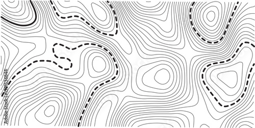 Topographic map background geographic line map with elevation assignments. Modern design with White background with topographic wavy pattern design.paper texture Imitation of a geographical map shades