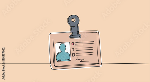 ID card illustration with a line.