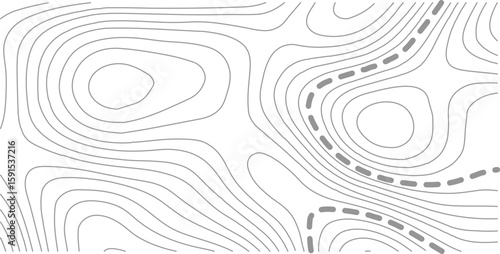 Topographic map background geographic line map with elevation assignments. Modern design with White background with topographic wavy pattern design.paper texture Imitation of a geographical map shades