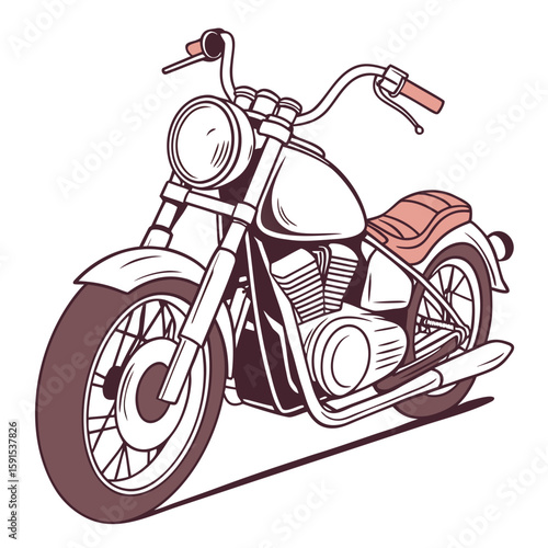 Classic motorcycle with large headlight cruiser vintage