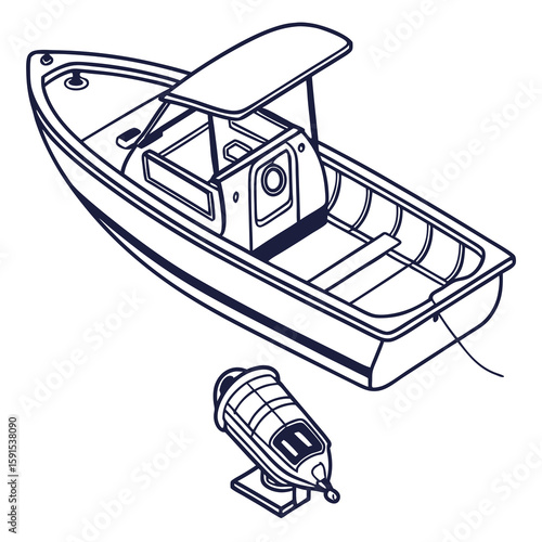 Electric boat and spotlight watercraft vessel