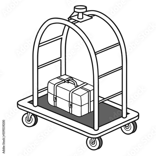 Luggage cart with suitcase travel transport