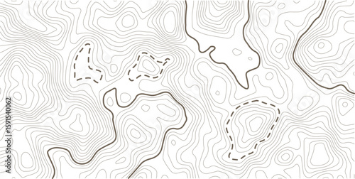 Topographic map background. Geographic line map with elevation assignments. Contour background geographic grid. Vector illustration.