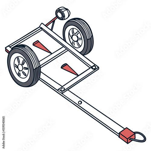 Gray towing dolly with red accents trailer vehicle
