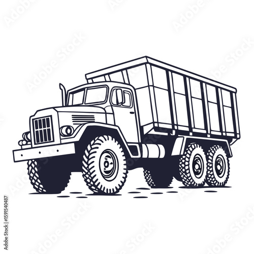 Heavy duty truck illustration cargo vehicle