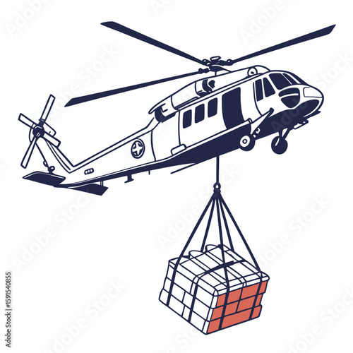 Helicopter carrying cargo with external load transport