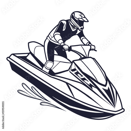 Jet ski rider in action watercraft racing