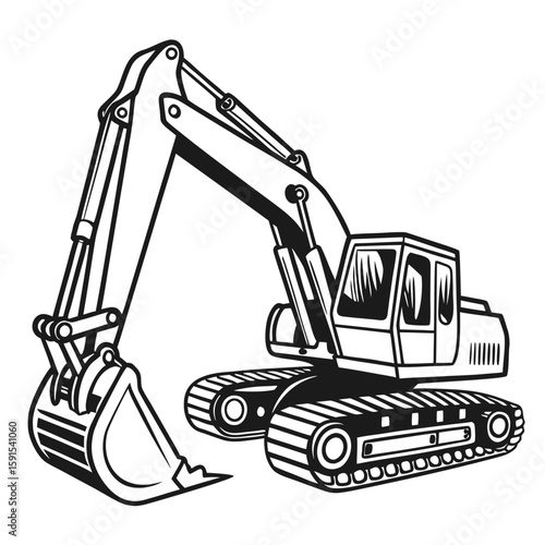 Heavy construction digger machine excavator heavy machinery