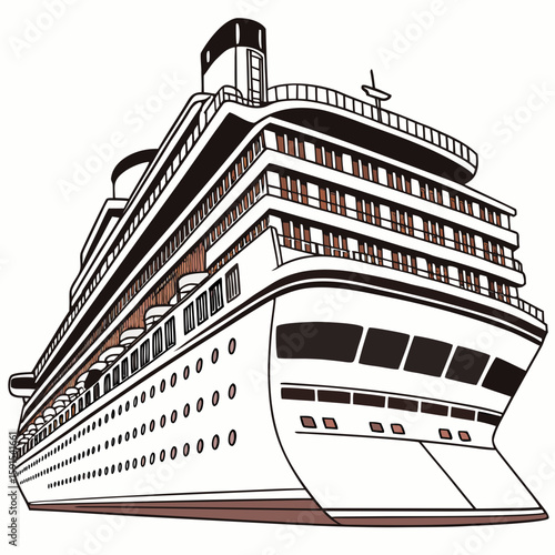 Majestic cruise liner with multiple decks cruise ship