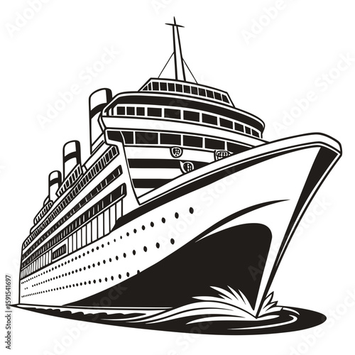 Majestic cruise liner sailing through waves cruise ship