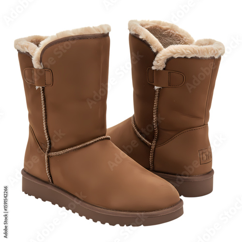 Brown Faux Fur Trimmed Winter Boots: Cozy Footwear for Cold Weather
