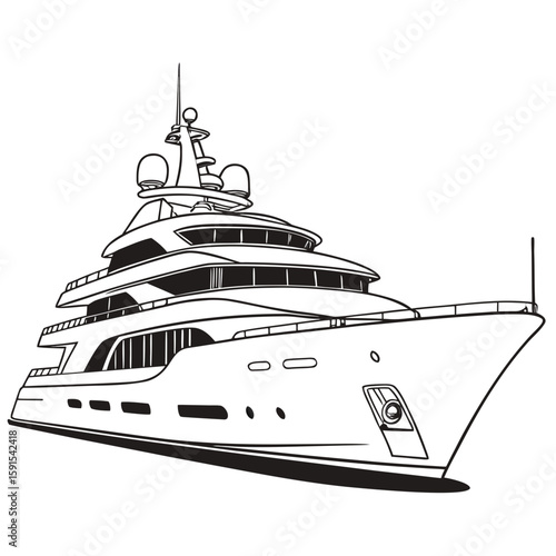 Luxury yacht with multiple decks boat watercraft