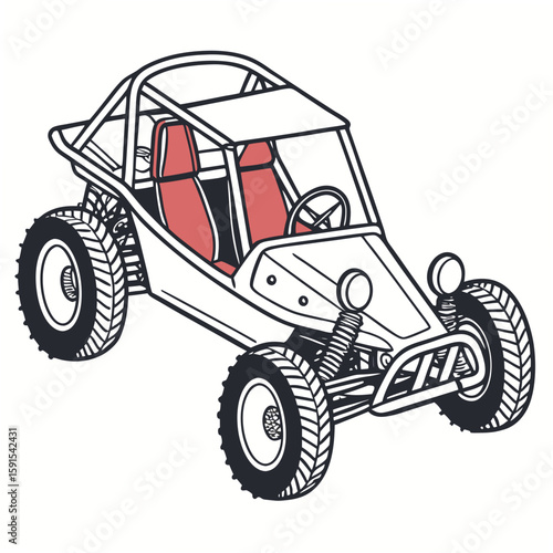 Off road buggy with red seats vehicle tires