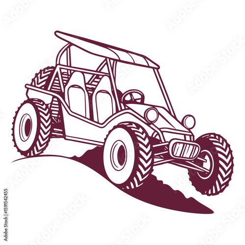 Maroon dune buggy off road vehicle recreation
