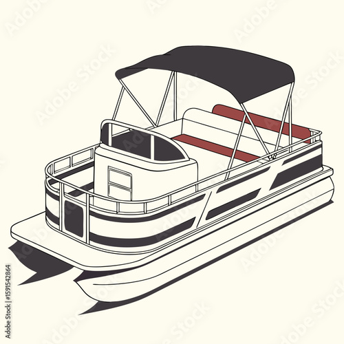 Pontoon boat with canopy and seating watercraft leisure boat
