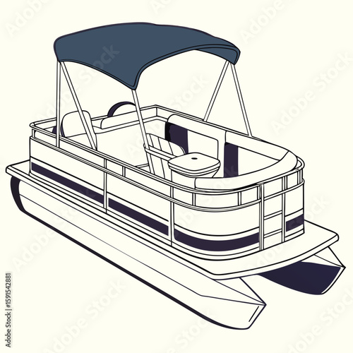 Pontoon boat with canopy and seating watercraft leisure boat