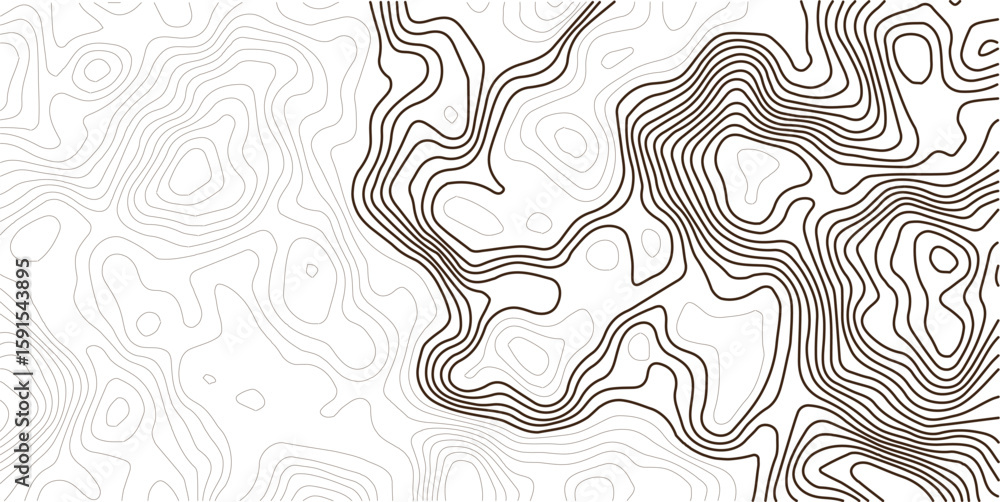 Fototapeta premium Retro topographic map. Geographic contour map. Abstract outline grid, vector illustration.