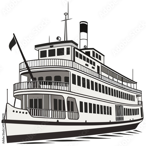 Passenger ferry with multiple decks ship boat