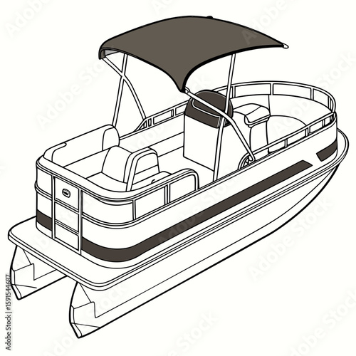 Pontoon boat with canopy and seating watercraft leisure boat