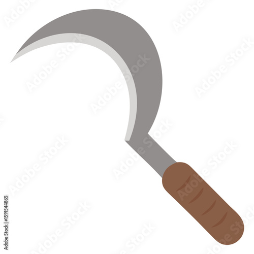 Sickle Vector Farming Tool Agriculture Harvest Rural Icon