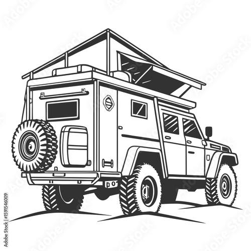 Rugged off road camper trailer with pop up roof camper van