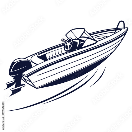 Sleek motorboat speeding through water speedboat watercraft