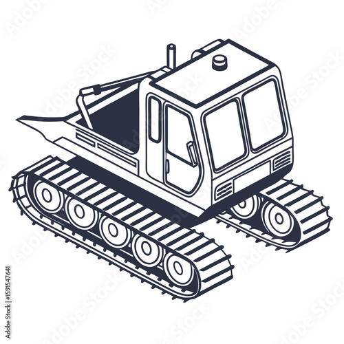 Snow grooming vehicle with wide tracks snow groomer