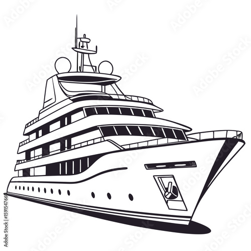 Wallpaper Mural Sleek multi-decked vessel sailing on water yacht ship Torontodigital.ca