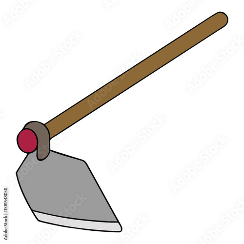 Farming Hoe Garden Tool Agriculture Vector Illustration Flat Design