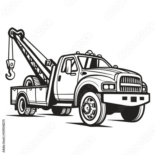 Tow truck with hook and winch heavy duty vehicle