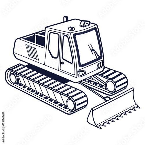 Snow grooming vehicle with plow and tracks snow groomer