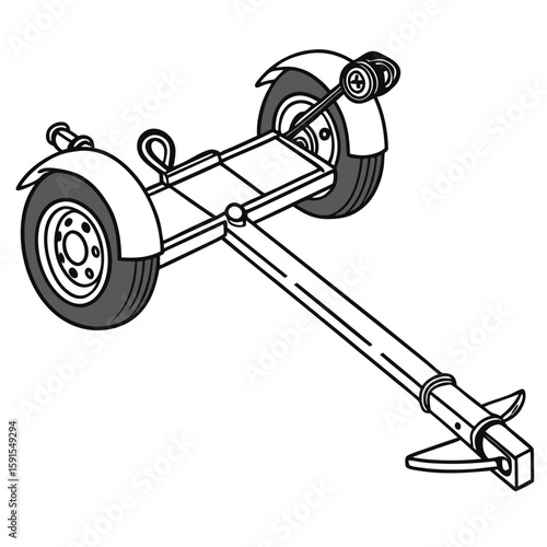 Towing dolly with wheels and hitch trailer vehicle