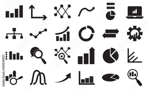 Data Analytics  Icon . Vector for chart, graph, analysis, report, growth, trend, etc.  Pictograms and infographics for mobile apps. vector illustration.