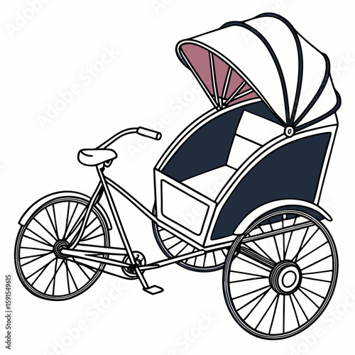 Tricycle with canopy and sidecar bicycle transportation