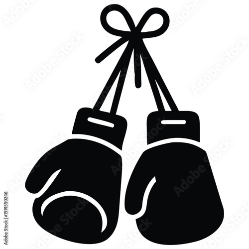 Boxing Gloves Hanging Vector Icon Sport Fitness Training