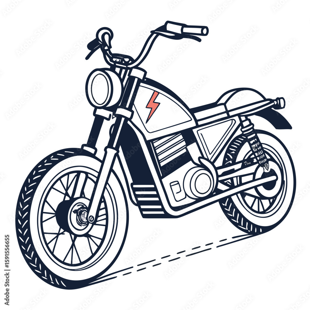 Fototapeta premium Electric motorcycle with lightning bolt emblem motorbike vehicle