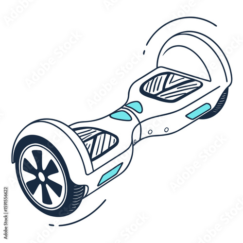 Electric hoverboard with blue accents electric scooter personal transport