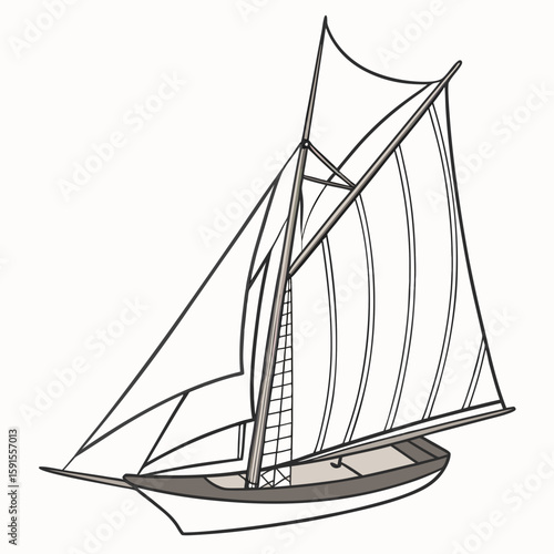 Elegant sailing vessel with white sails and grey hull sailboat sailing boat