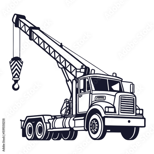 Heavy crane truck lifting hook heavy equipment industrial vehicle