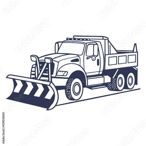 Heavy truck with snow plow and salt spreader heavy duty winter