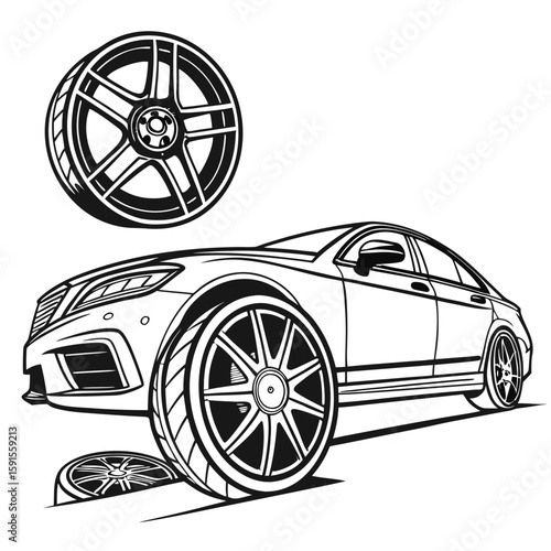 Luxury sedan with custom alloy wheels luxury car custom wheels