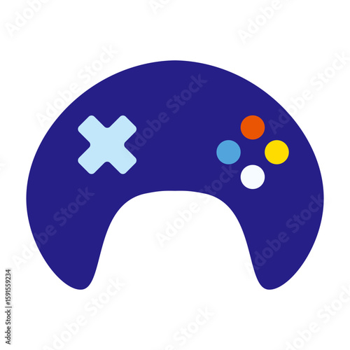 Game controller icon with colorful buttons