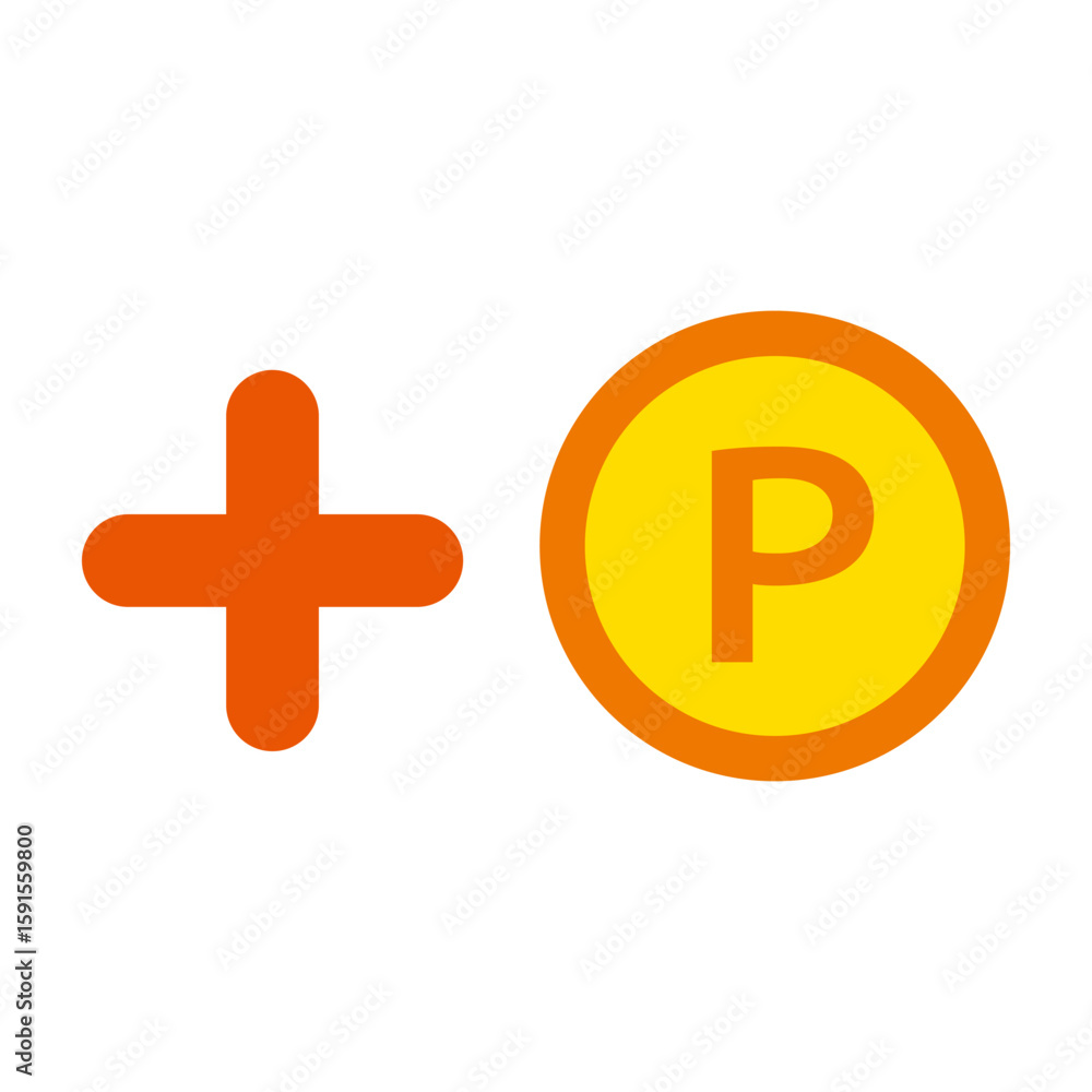Obraz premium Add point icon with plus sign