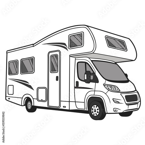 White camper van with tinted windows motorhome travel