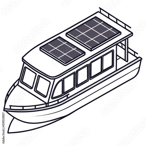 Modern solar powered boat watercraft solar panels