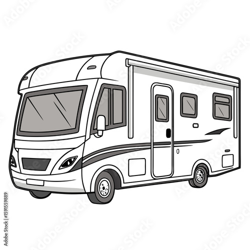 White campervan with grey accents and tinted windows