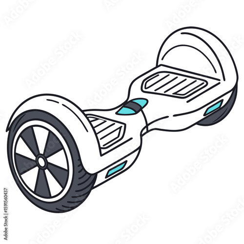 White hoverboard with blue accents self balancing scooter