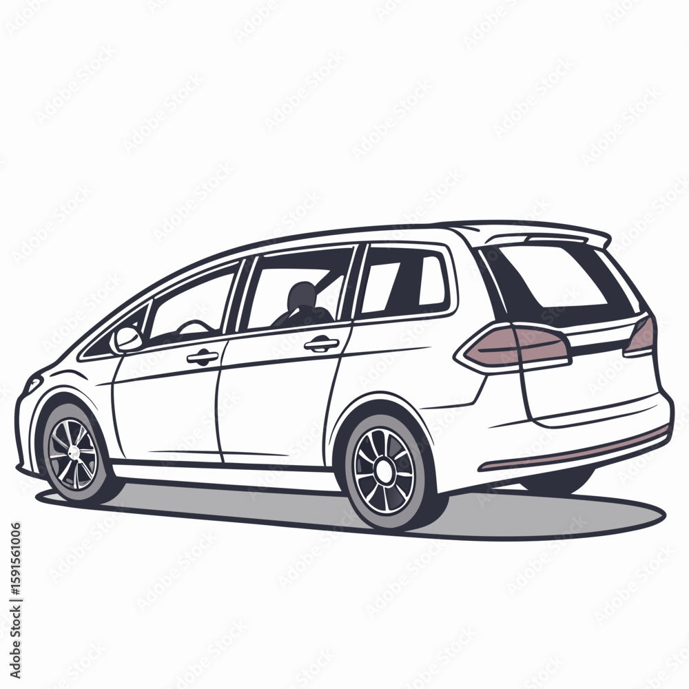 Obraz premium White minivan with dark windows vehicle transportation