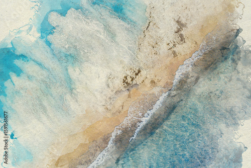 Tropical Shoreline Watercolor Texture