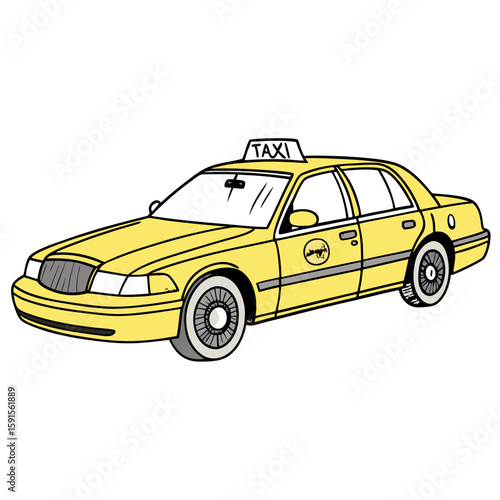 Yellow taxi cab vehicle